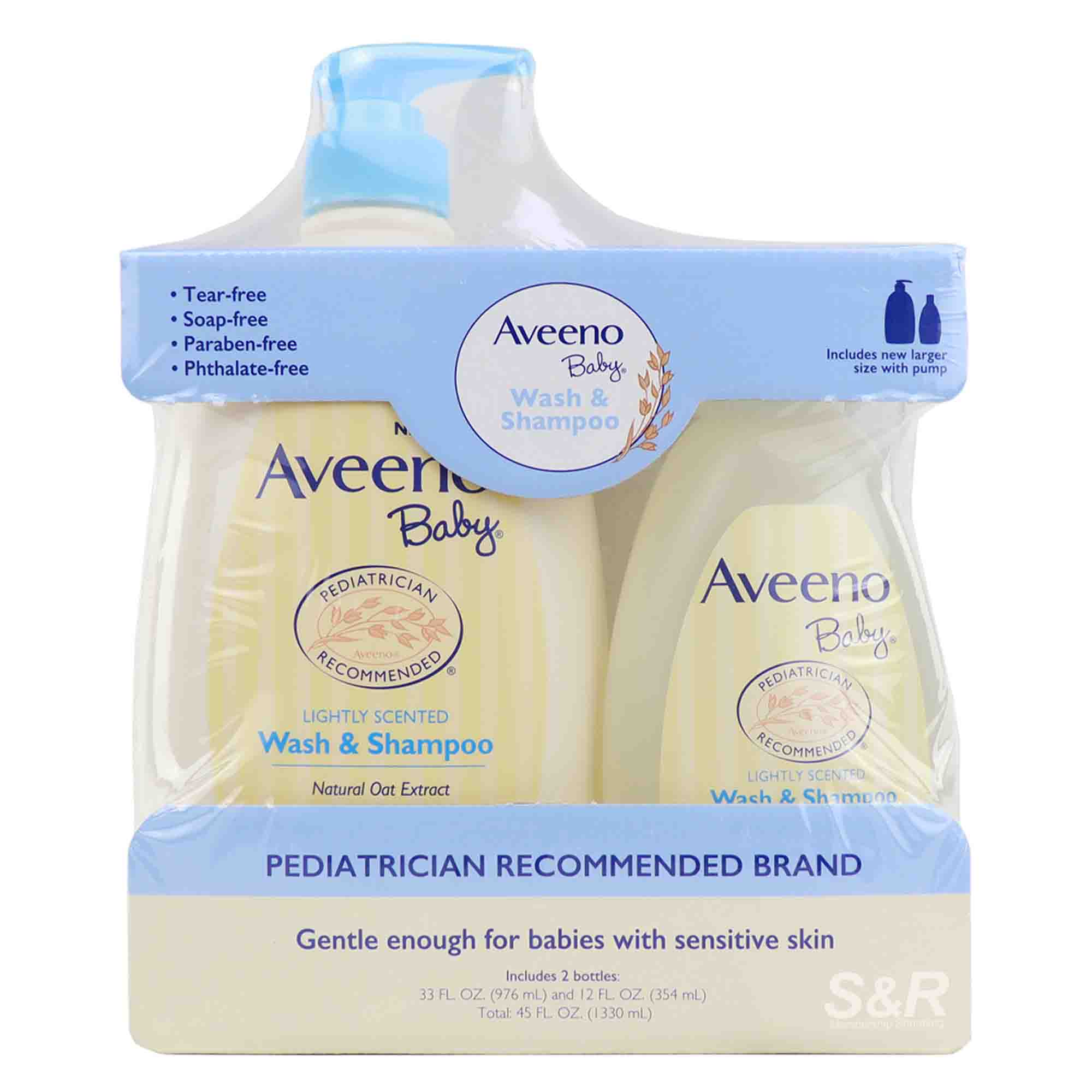 Aveeno Baby Body Wash and Shampoo 2 bottles
